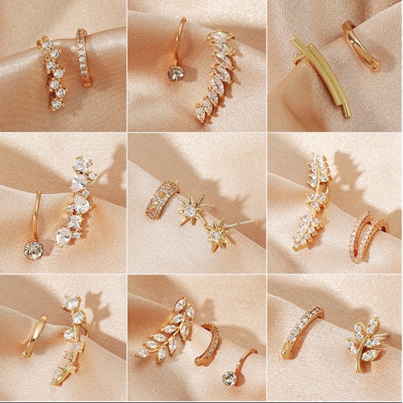 ⚜️[𝟯𝟬%𝗢𝗙𝗙|𝗯𝘂𝗻𝗱𝗹𝗲𝘀 𝟯+]⚜️18K CZ Climber Cuff Earrings NEW - Picture 3 of 5